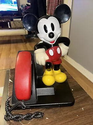 Vintage 1990's Disney Mickey Mouse Corded Land Line Touch Tone Telephone AT&T • $18