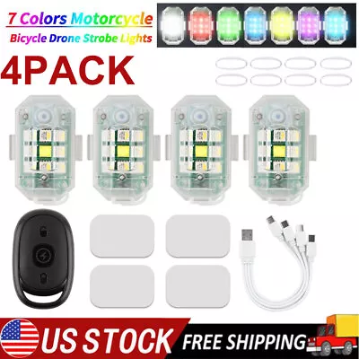 4x7Colors Rechargeable Wireless LED Strobe Light For Motorcycle Car Bike Scooter • $25.99