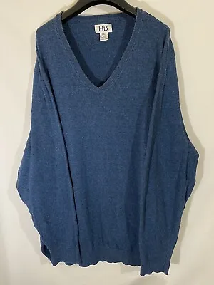 Harbor Bay Sweater Mens 3XLT Big Tall Blue V-Neck Long Sleeve Pullover Shirt USA • $5.99