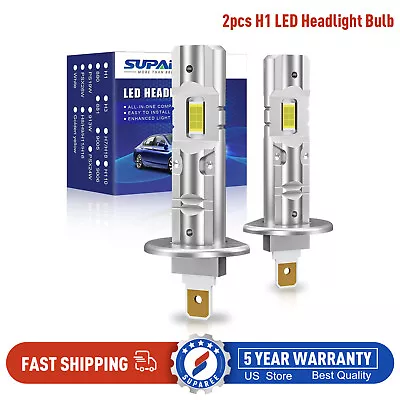 SUPAREE H1 LED Headlight Bulbs Conversion Kit High Low Beam 6500K Super White • $18.99