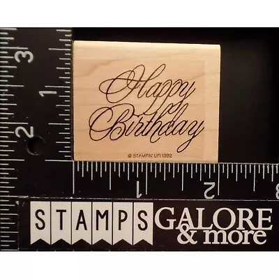 Stampin' Up! RUBBER STAMPS 1992 ROSE VINE SCRIPT HAPPY BIRTHDAY GREETING #T21 • $1.99