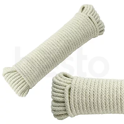 Traditional Strong Cotton Rope Washing Clothes Dryer Line Twine Hank Polley Jute • £7.25