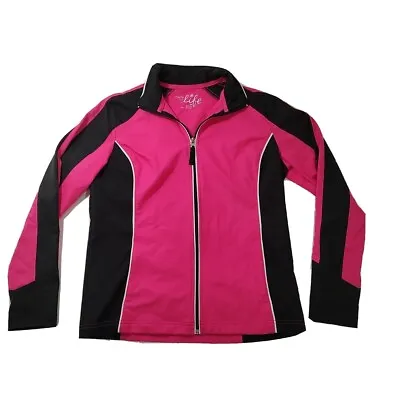 Made For Life Track Jacket Women Petite Small PS Hot Pink Jogger Barbiecore • $15.30