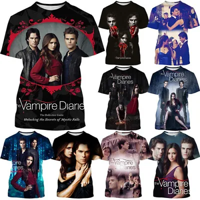 Movie Vampire Diary Casual Women Men T-Shirt 3D Print Short Sleeve Tee Tops • £9.59
