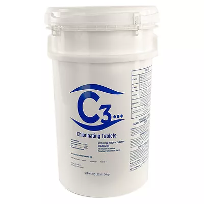 C3... 1  Stabilized Trichloro Chlorine Tablets For Swimming Pools (Choose Size) • $219.99