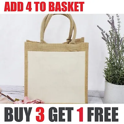 Jute Bag Work Lunch Bag Life Girls Women Natural Eco Reusable Shopping Canvas • £6.99