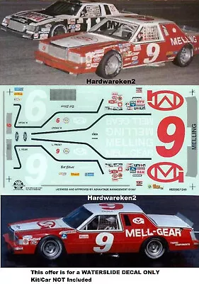 Nascar Decal # 9 Melling / Mell-gear 1982 Ford Thunderbird Bill Elliott  1/24 • $26