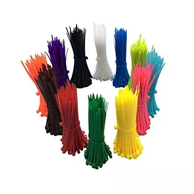 1200 Pieces Zip Ties Multi-Purpose Assorted Colored Self-Locking Nylon Cable • $26.58