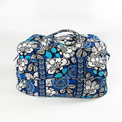 Vera Bradley Grand Traveler Duffel Weekender Bag Blue Bayou Print Pattern • $63