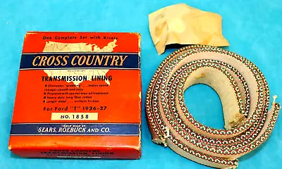 Vtg Ford Car Model T Transmission Lining 1926-27 With Rivets Box Sears No. 1858 • $54.95