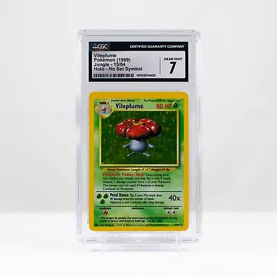 1999 Pokemon Vileplume Holo No Set Symbol Jungle Unlimited 15/64 - CGC 7 PSA • $29