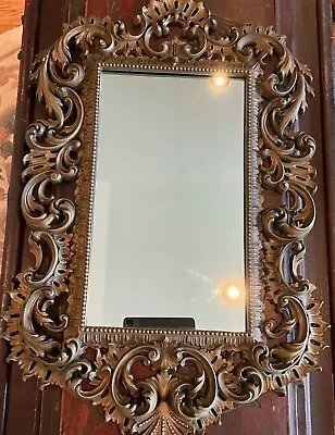 Vintage Burwood Wall Mirror Hollywood Regency Gold Ornate 1974 - MCMLXXIV No.505 • $129.95