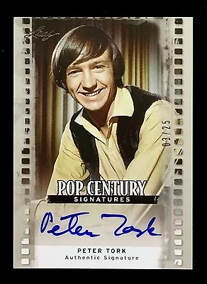 Peter Tork The Monkees 2011 Leaf Pop Century Autographed Signature Card 03 / 25 • $149.99