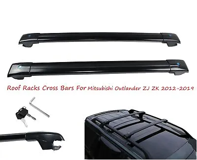 $109.99 • Buy Black Roof Rack Cross Bar For Mitsubishi Outlander ZK ZJ 2012-2019 To Flush Rail
