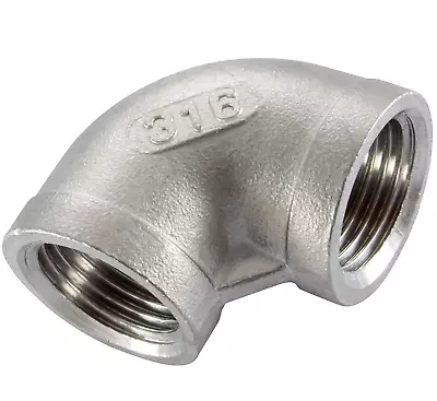 £6 • Buy Stainless Steel Elbow 90° Pipe Fittings Marine Grade 316 BSP Female Thread WPL