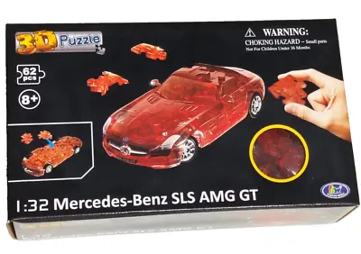 3D Puzzle MERCEDES-BENZ SLS AMG GT - 1:32 Scale Red Plastic Jigsaw Model Car Fun • $17.99