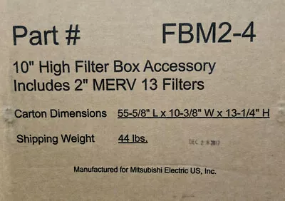 ~Discount HVAC~ MT-FBM24 - Mitsubishi - 10  HIgh Filter Box Accessory • $116.25