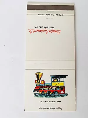 RR The Mud Digger 1844 Illustrated Matchbook Cover Schaefer Equipment Pittsburgh • $4.99