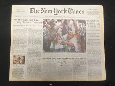 1999 Feb 28 New York Times Newspaper -congress To Approve Spending Rise- Np 7008 • $30