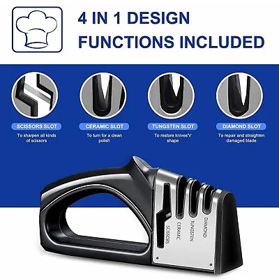 Knife Sharpener Professional Ceramic Tungsten Kitchen Sharpening System Tool • $8.99