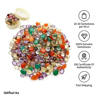 Natural Loose Gemstone Mixed Gems Carat Lot Mix Faceted Cut Semi Precious Stone  • $22.39