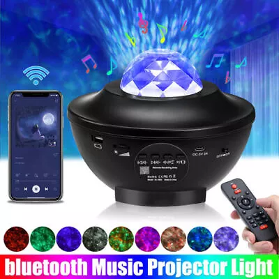 £13.38 • Buy Galaxy Projector Night Light Starry Star Moon Bluetooth Music Lamp W/ Remote UK