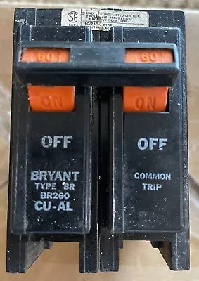 Bryant BR260 2 Pole 60 Amp Circuit Breaker • $10