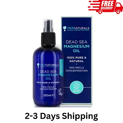 PraNaturals Dead Sea Magnesium Oil 250ml 100% Pure Natural Soothes Muscle Cramps • £13.69