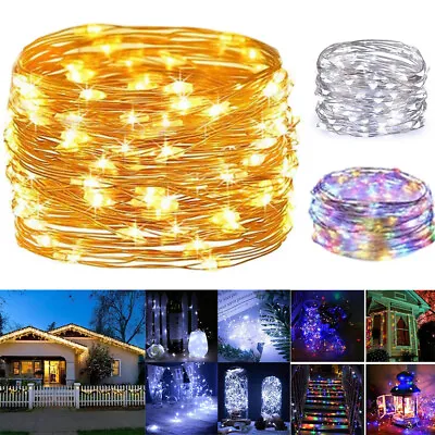 LED Solar String Light Lights Waterproof Copper Wire Fairy Outdoor Garden Party • £6.83