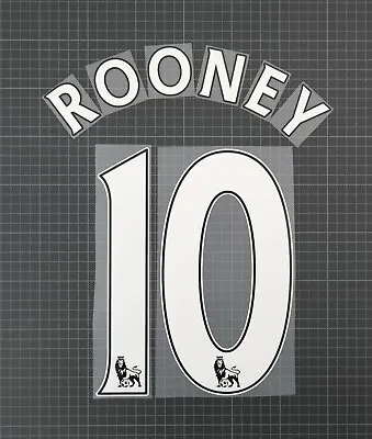 ROONEY #10 2013-2017 Player Size Premier League White Nameset PS-PRO Plastic • £10.20