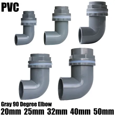 £7.98 • Buy PVC Elbow 90° Pipe Fittings 20~50mm Tank Connector Bulkhead For Aquarium Grey