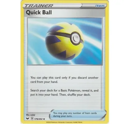 $1.76 • Buy Pokémon TCG X4 Quick Ball 179/198 Sword & Shield Base Set Uncommon NM/M