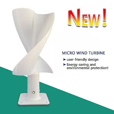 $27.29 • Buy 12V 10W Spiral Blades Helix Wind Turbine Generator Vertical Axis Wind Power Lamp