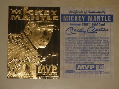 1996 Bleachers 23KT Karat Gold Card Mickey Mantle MVP • $0.99