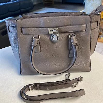 MICHAEL KORS  Hamilton Traveler Cinder Leather Handbag Tote Purse EUC • $85