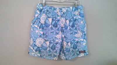 Vineyard Vines Men's Swim Trunks SZ M Mesh Lined Green & Blue  Fish Motif Ocean • $9.99