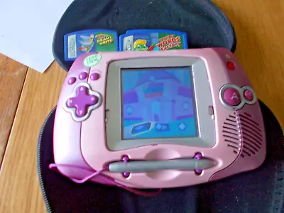Leapfrog Leapster 2 Pink Console & 3 Games Numbers/Draw+Write/Words & Carry Case • £20