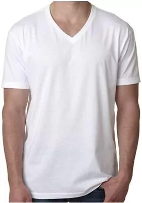 $34.95 • Buy Mens V-Neck T-Shirt 6 Pack 100% Cotton Soft Short Sleeve Undershirts Tees