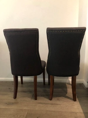 $140 • Buy 6 Brosa Dining Chairs - Zoe Black Fabric 