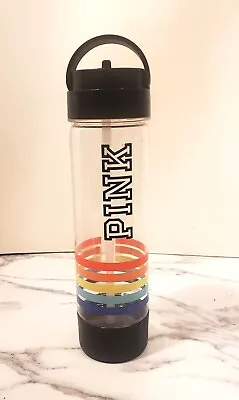 Victoria's Secret PINK 24 Fl Oz CAMPUS Water Bottle Rainbow Stripes • $11