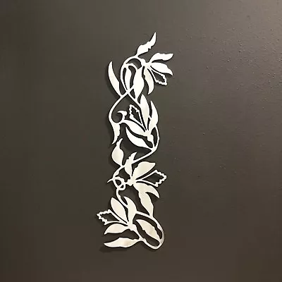 Flower Vine Metal Wall Art Decoration Skilwerx 15 X 5 Modern Floral 6 • $24.99