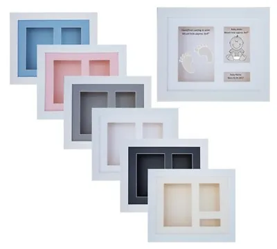  3D 10 X8  Brushed White Deep Box Picture Photo Frame Baby Cast Medal Display * • £24.99