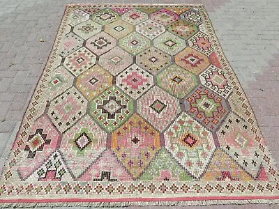 Modern Rug Area Rug Turkish Kilim Rug Embroidery Rug Multicolor Rug 68 X104  • $571.83