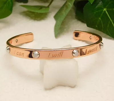 Vintage Mary Kay Inspirational Copper & Silver Tone Open Cuff Bracelet - 6.25   • $10