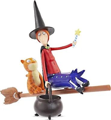 JULIA DONALDSON ROOM ON THE BROOM WITCH & CAT 5  TOY FIGURES By WOW STUFF NEW! • £14.95