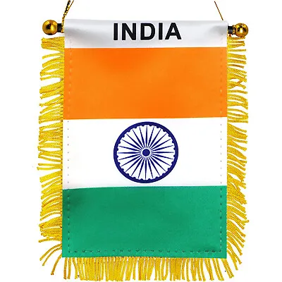 $7.55 • Buy Anley 4x6 Inch India Fringy Window Hanging Flag - Indian Hanging Flag Banner