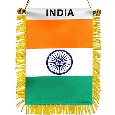 Anley 4x6 Inch India Fringy Window Hanging Flag - Indian Hanging Flag Banner • $5.95