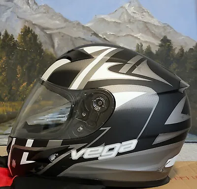 V-Star  Evolution  Matte Grey Full Face Helmet -VEGA  Size XS To 4 XL 67-68 CM • $110