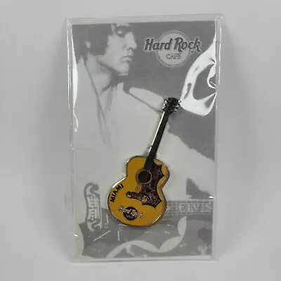 Hard Rock Cafe Miami Elvis Presley Enamel Gibson J-200 Guitar Pin SEALED PACKAGE • $19.95