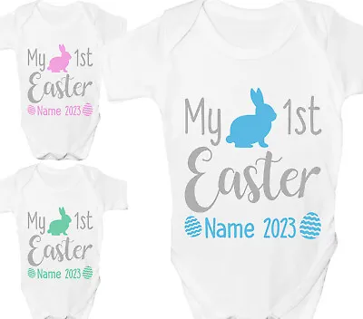 Personalised First Easter Baby Grow My 1st Any Name Bunny Vest Babygrow Gift • £6.99
